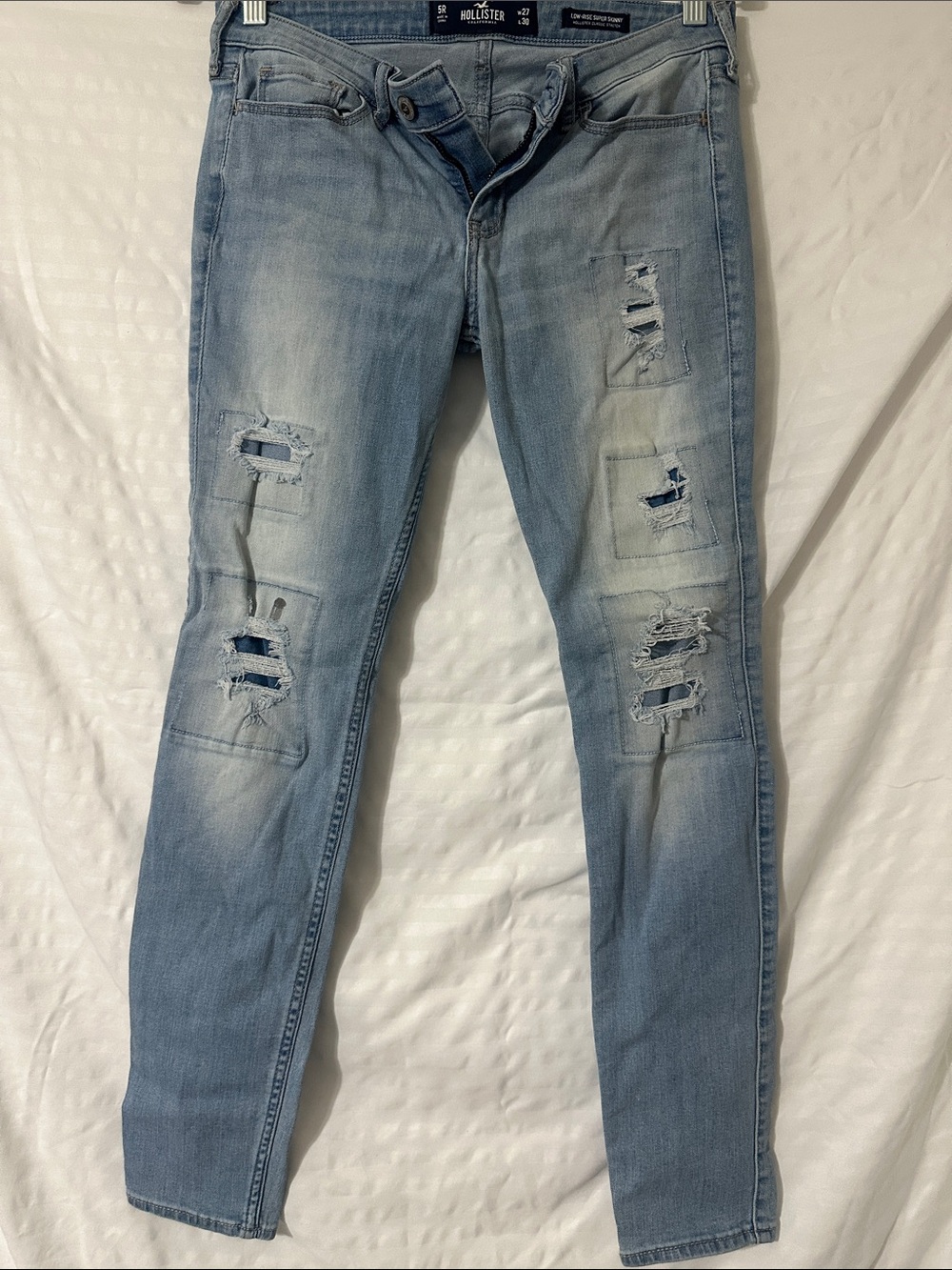 Hollister Light Wash Distressed Skinny Jeans